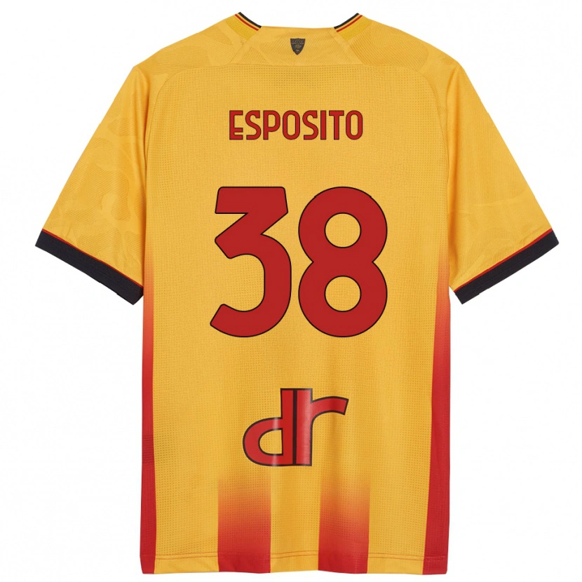 Danxen Mænd Pasquale Esposito #38 Gul Orange Hjemmebane Spillertrøjer 2025/26 Trøje T-Shirt