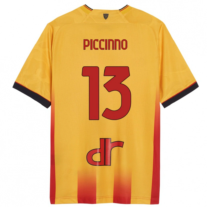 Danxen Mænd Daniele Piccinno #13 Gul Orange Hjemmebane Spillertrøjer 2025/26 Trøje T-Shirt