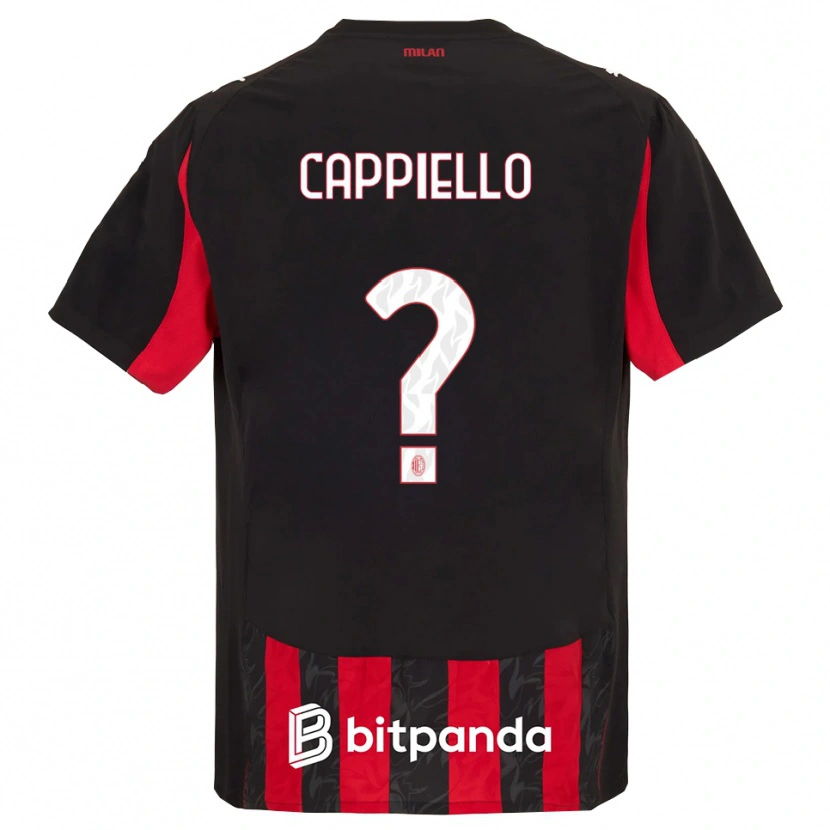 Danxen Mænd Flavio Cappiello #0 Rød Sort Hjemmebane Spillertrøjer 2025/26 Trøje T-Shirt