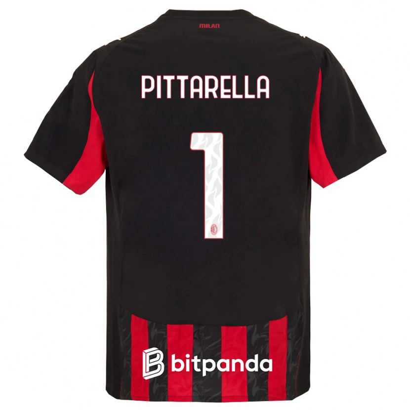 Danxen Mænd Matteo Pittarella #1 Rød Sort Hjemmebane Spillertrøjer 2025/26 Trøje T-Shirt