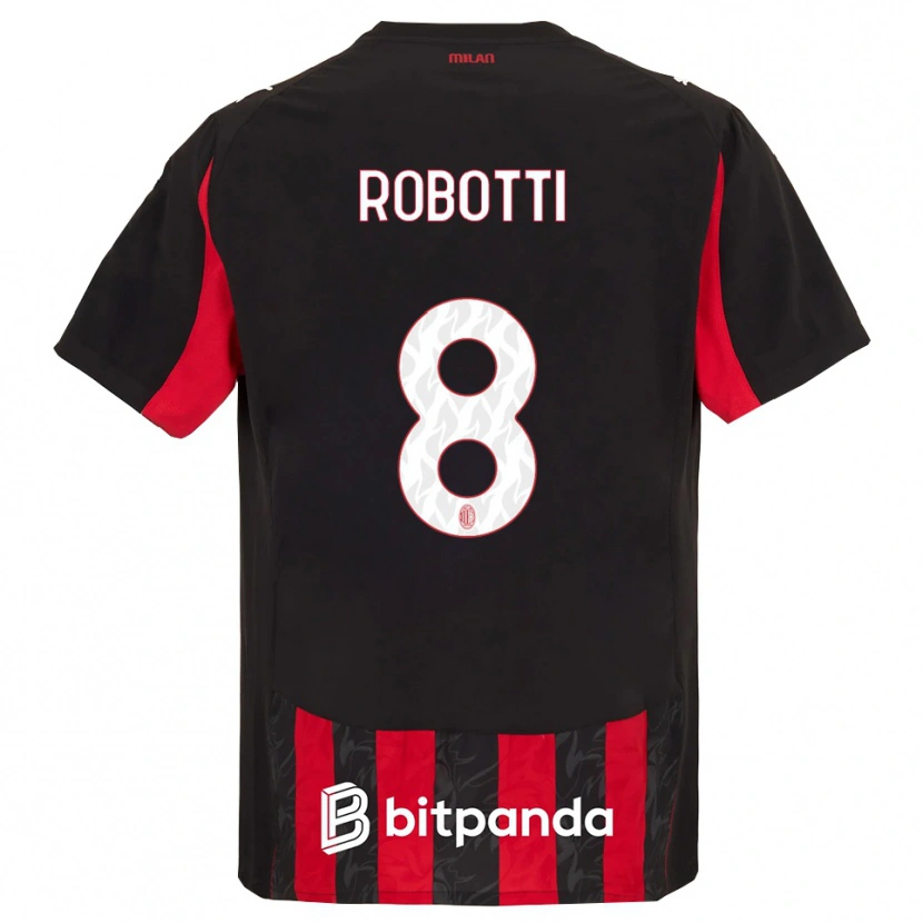 Danxen Mænd Giovanni Robotti #8 Rød Sort Hjemmebane Spillertrøjer 2025/26 Trøje T-Shirt