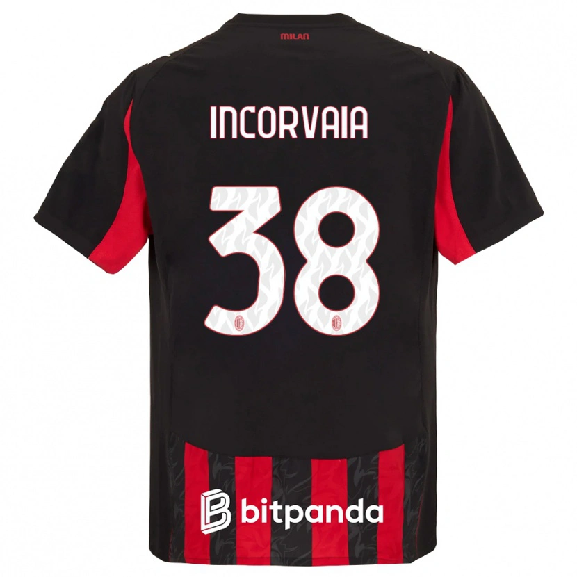 Danxen Mænd Giovanni Incorvaia #38 Rød Sort Hjemmebane Spillertrøjer 2025/26 Trøje T-Shirt