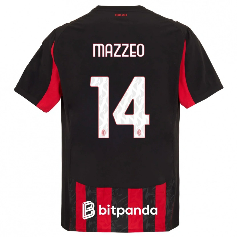 Danxen Mænd Kevin Mazzeo #14 Rød Sort Hjemmebane Spillertrøjer 2025/26 Trøje T-Shirt