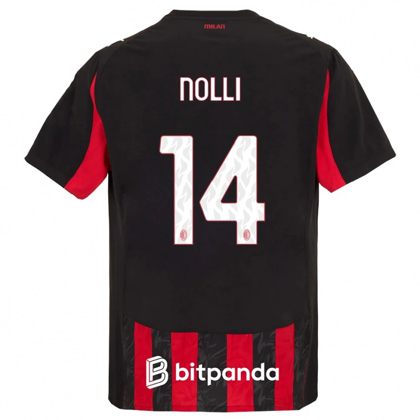 Danxen Mænd Luca Nolli #14 Rød Sort Hjemmebane Spillertrøjer 2025/26 Trøje T-Shirt