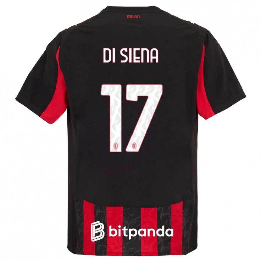 Danxen Mænd Andrea Di Siena #17 Rød Sort Hjemmebane Spillertrøjer 2025/26 Trøje T-Shirt