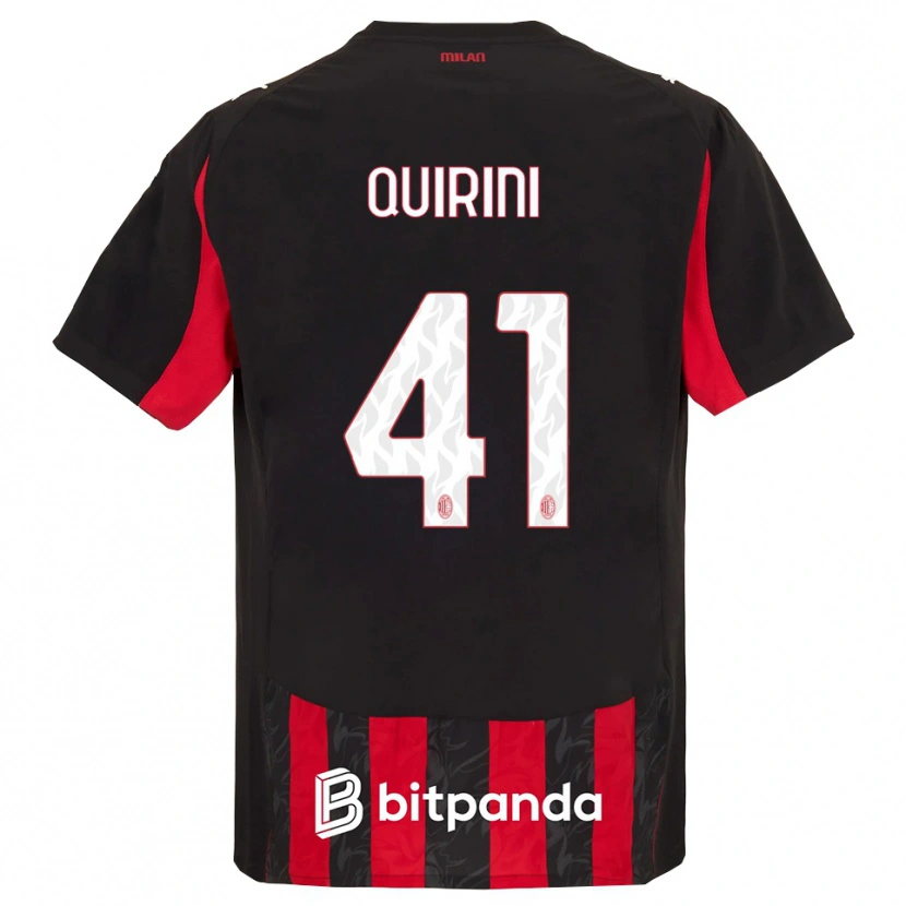 Danxen Mænd Ettore Quirini #41 Rød Sort Hjemmebane Spillertrøjer 2025/26 Trøje T-Shirt