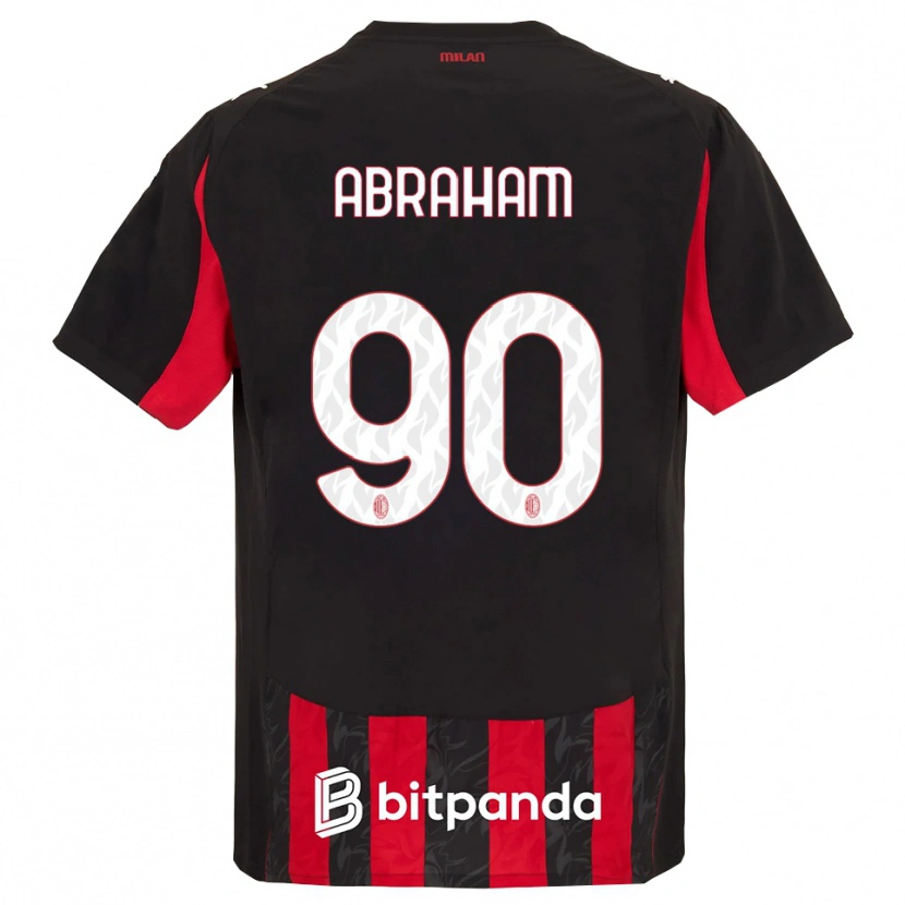 Danxen Mænd Tammy Abraham #90 Rød Sort Hjemmebane Spillertrøjer 2025/26 Trøje T-Shirt