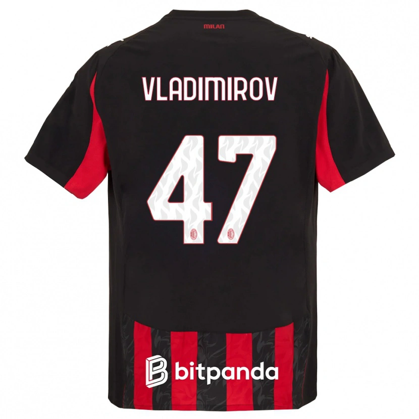 Danxen Mænd Valeri Vladimirov #47 Rød Sort Hjemmebane Spillertrøjer 2025/26 Trøje T-Shirt