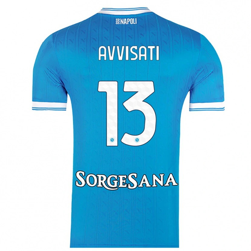 Danxen Mænd Domenico Avvisati #13 Lyseblå Hvid Hjemmebane Spillertrøjer 2025/26 Trøje T-Shirt