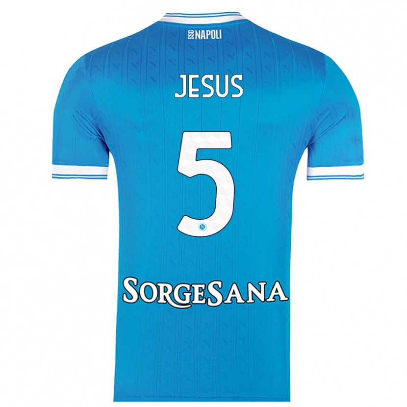 Danxen Mænd Juan Jesus #5 Lyseblå Hvid Hjemmebane Spillertrøjer 2025/26 Trøje T-Shirt