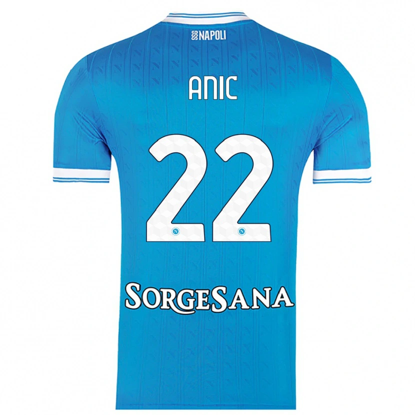 Danxen Mænd Ivan Anic #22 Lyseblå Hvid Hjemmebane Spillertrøjer 2025/26 Trøje T-Shirt