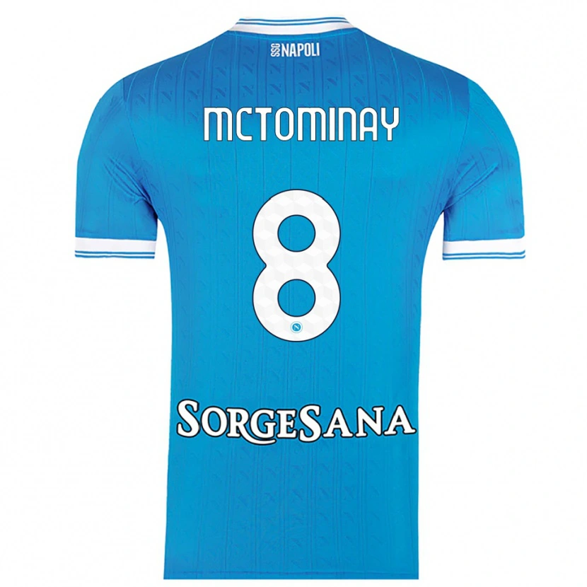 Danxen Mænd Scott Mctominay #8 Lyseblå Hvid Hjemmebane Spillertrøjer 2025/26 Trøje T-Shirt