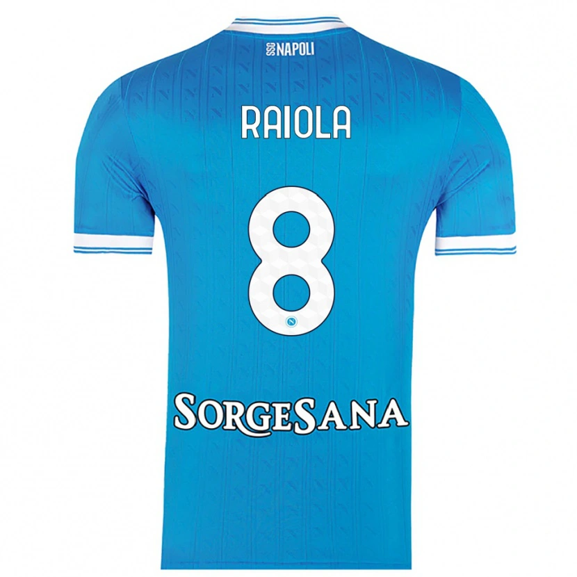 Danxen Mænd Arturo Raiola #8 Lyseblå Hvid Hjemmebane Spillertrøjer 2025/26 Trøje T-Shirt