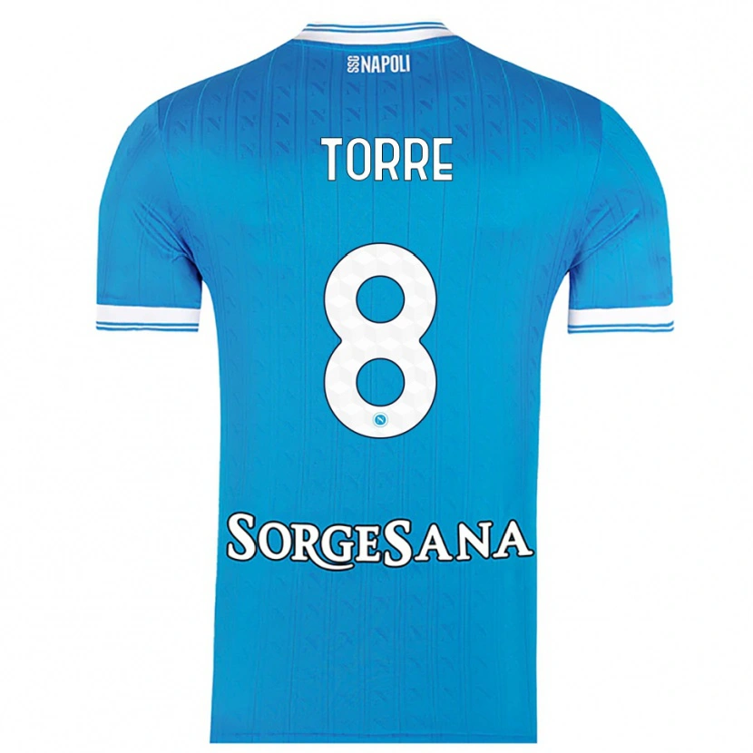 Danxen Mænd Christian Torre #8 Lyseblå Hvid Hjemmebane Spillertrøjer 2025/26 Trøje T-Shirt