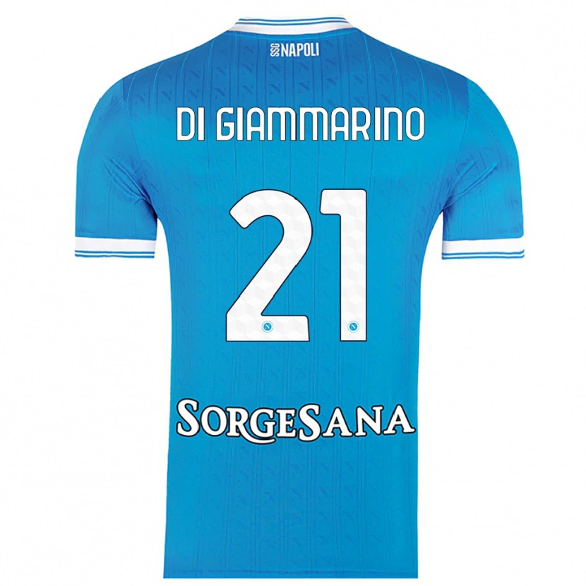 Danxen Mænd Virginia Di Giammarino #21 Lyseblå Hvid Hjemmebane Spillertrøjer 2025/26 Trøje T-Shirt