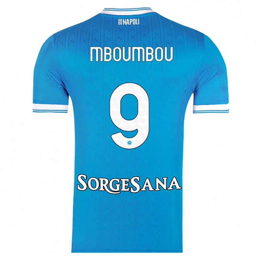 Danxen Mænd Arnaud Mboumbou #9 Lyseblå Hvid Hjemmebane Spillertrøjer 2025/26 Trøje T-Shirt