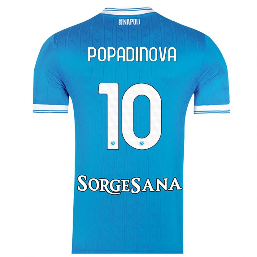 Danxen Mænd Evdokiya Popadinova #10 Lyseblå Hvid Hjemmebane Spillertrøjer 2025/26 Trøje T-Shirt