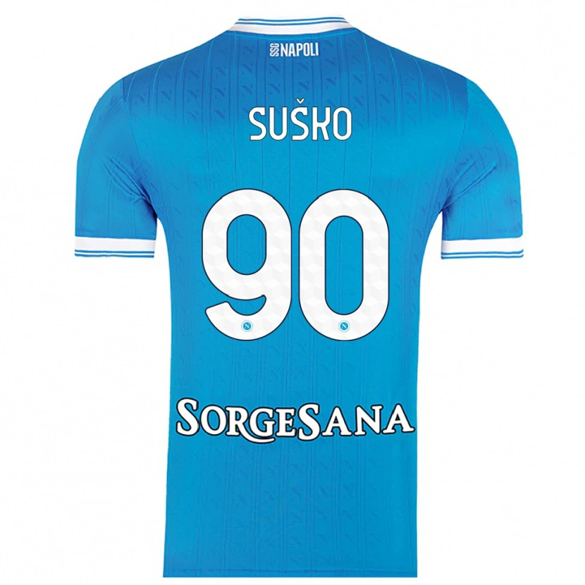 Danxen Mænd Daniel Suško #90 Lyseblå Hvid Hjemmebane Spillertrøjer 2025/26 Trøje T-Shirt