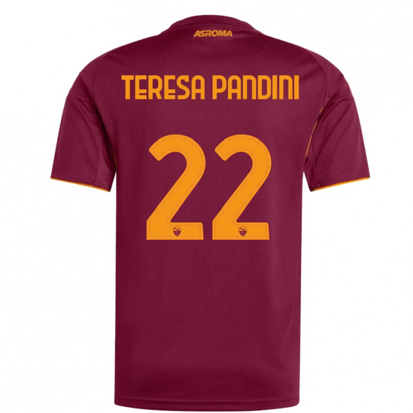 Danxen Mænd Marta Teresa Pandini #22 Burgunder Orange Hjemmebane Spillertrøjer 2025/26 Trøje T-Shirt