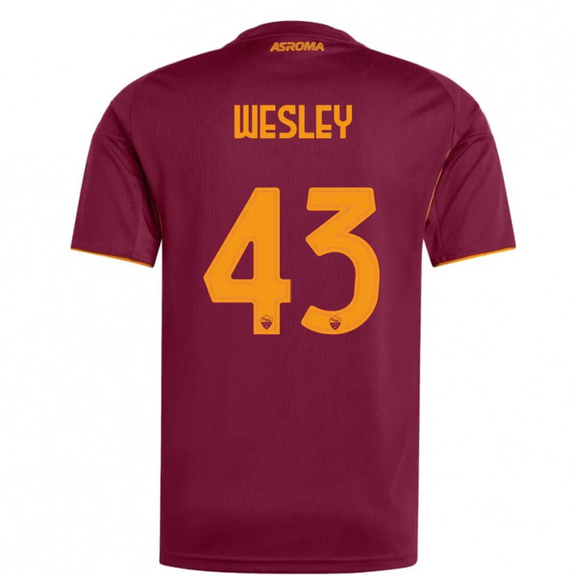 Danxen Mænd Wesley #43 Burgunder Orange Hjemmebane Spillertrøjer 2025/26 Trøje T-Shirt