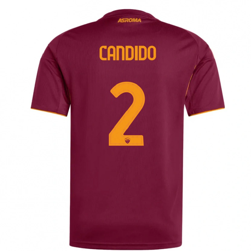 Danxen Mænd Gabriele Candido #2 Burgunder Orange Hjemmebane Spillertrøjer 2025/26 Trøje T-Shirt