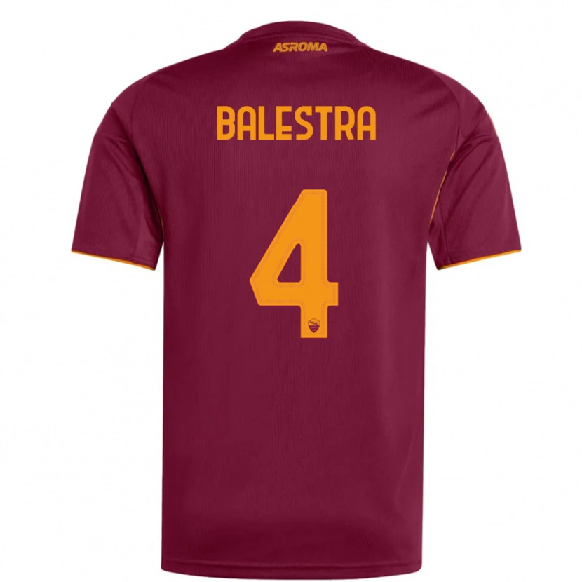 Danxen Mænd Christian Balestra #4 Burgunder Orange Hjemmebane Spillertrøjer 2025/26 Trøje T-Shirt