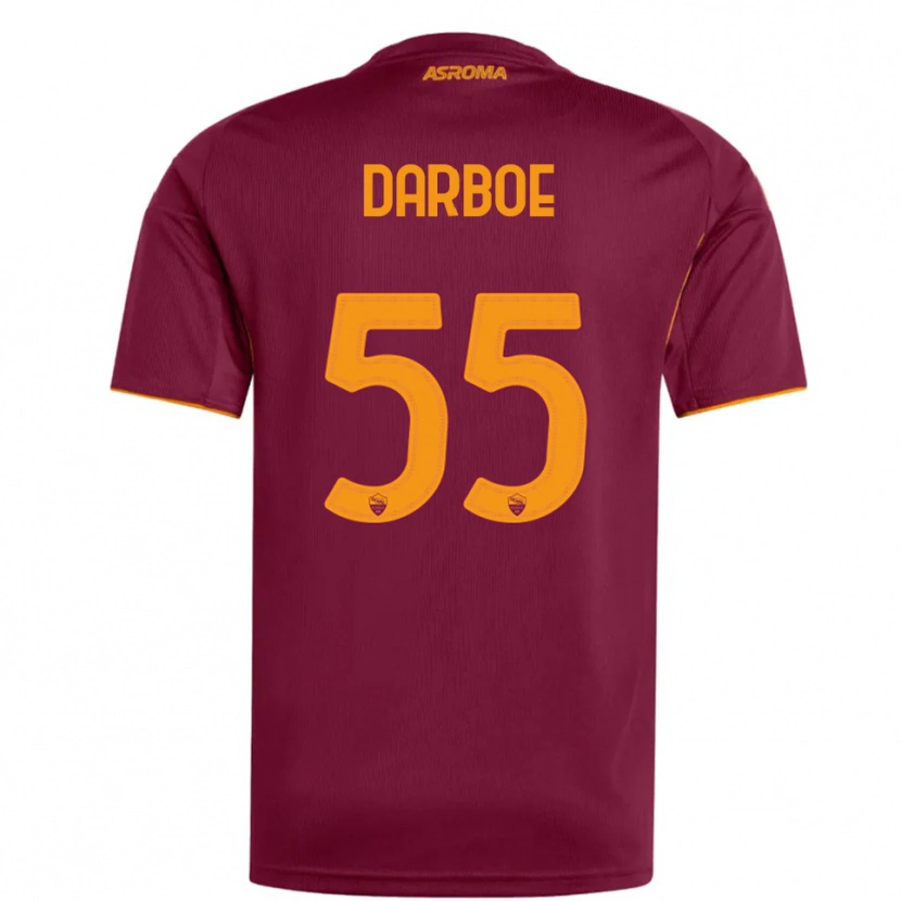 Danxen Mænd Ebrima Darboe #55 Burgunder Orange Hjemmebane Spillertrøjer 2025/26 Trøje T-Shirt