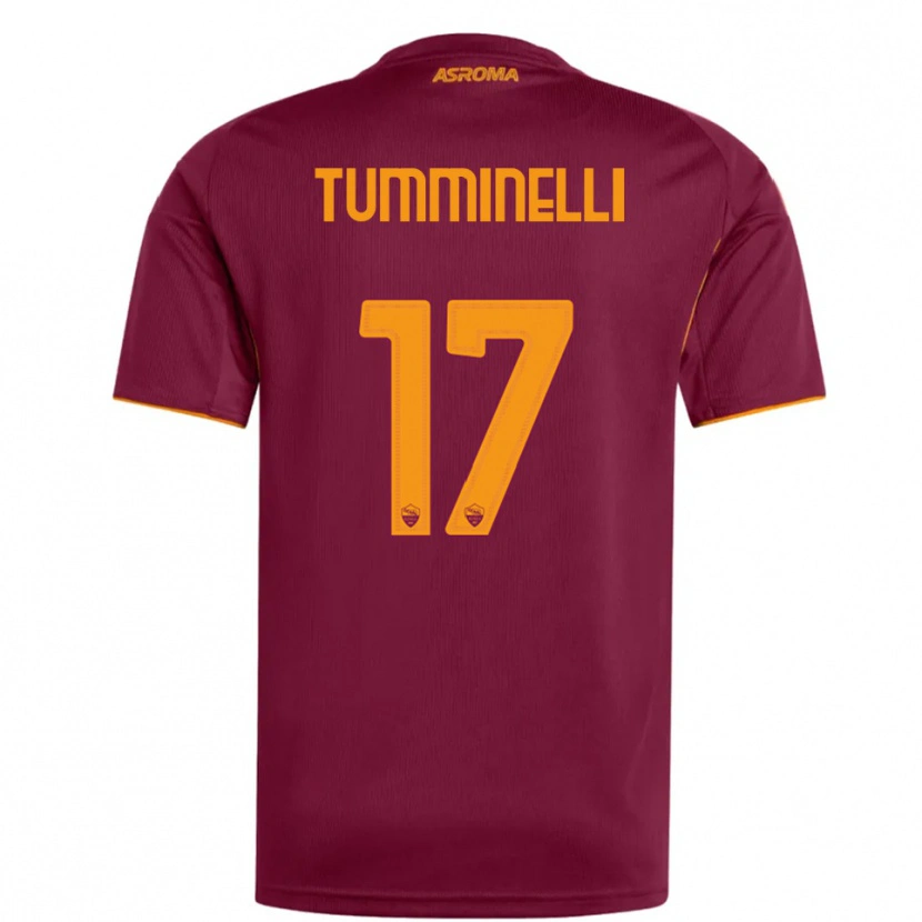 Danxen Mænd Gianmarco Tumminelli #17 Burgunder Orange Hjemmebane Spillertrøjer 2025/26 Trøje T-Shirt