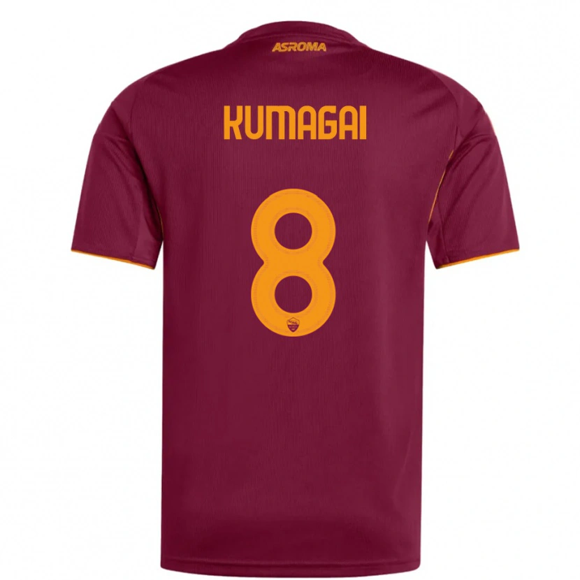 Danxen Mænd Saki Kumagai #8 Burgunder Orange Hjemmebane Spillertrøjer 2025/26 Trøje T-Shirt