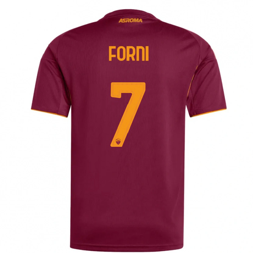 Danxen Mænd Matteo Forni #7 Burgunder Orange Hjemmebane Spillertrøjer 2025/26 Trøje T-Shirt