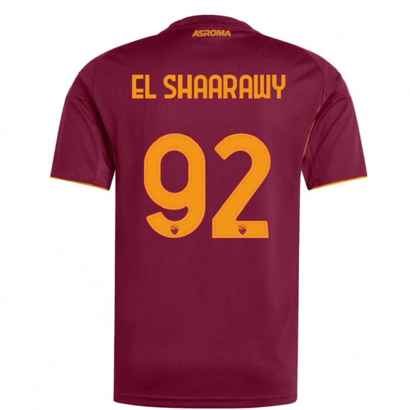 Danxen Mænd Stephan El Shaarawy #92 Burgunder Orange Hjemmebane Spillertrøjer 2025/26 Trøje T-Shirt