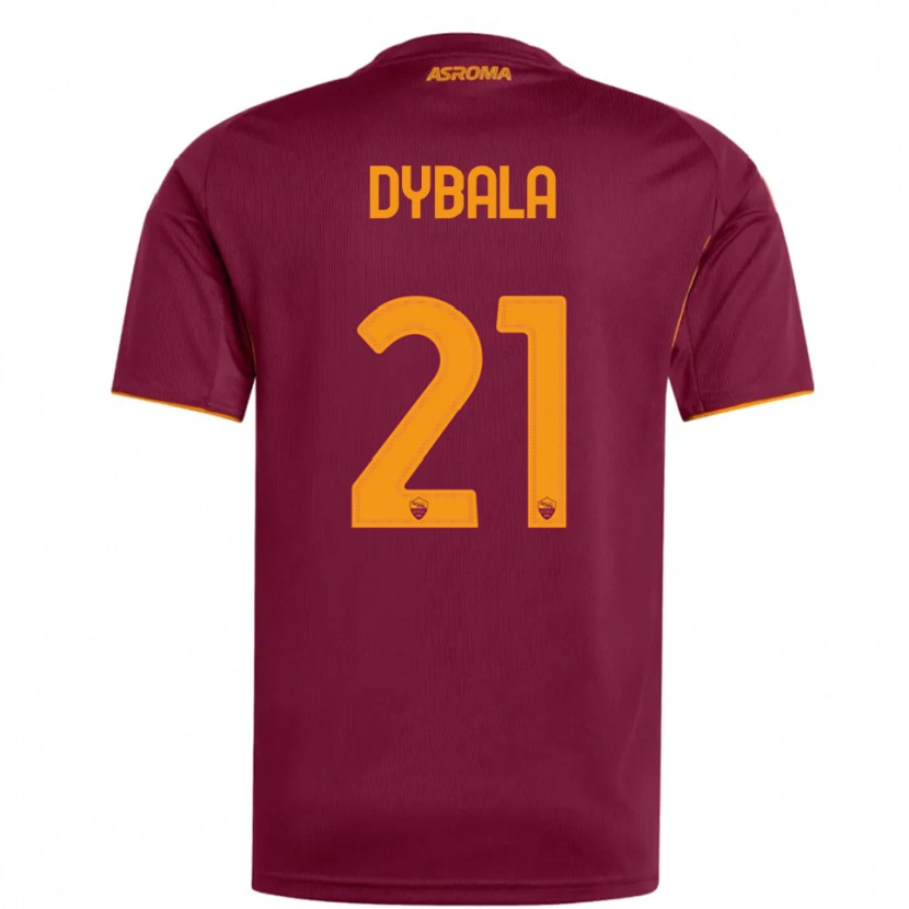 Danxen Mænd Paulo Dybala #21 Burgunder Orange Hjemmebane Spillertrøjer 2025/26 Trøje T-Shirt