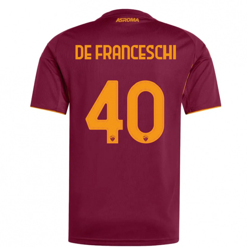 Danxen Mænd Leonardo De Franceschi #40 Burgunder Orange Hjemmebane Spillertrøjer 2025/26 Trøje T-Shirt