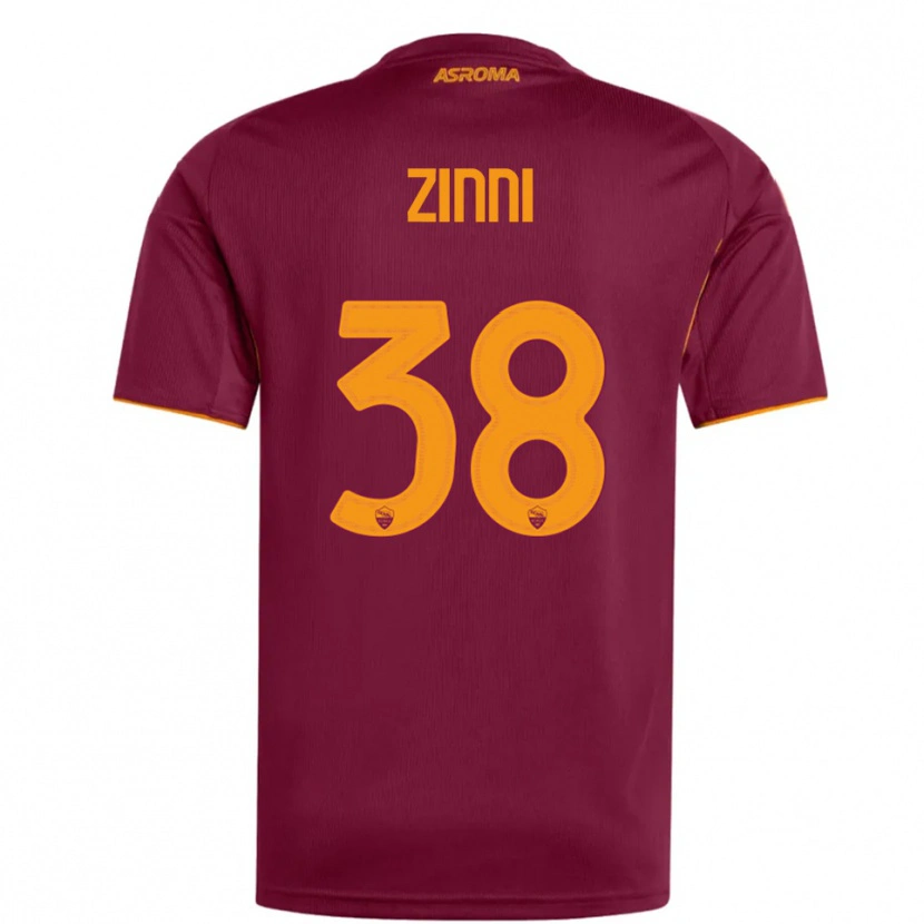 Danxen Mænd Raul Zinni #38 Burgunder Orange Hjemmebane Spillertrøjer 2025/26 Trøje T-Shirt