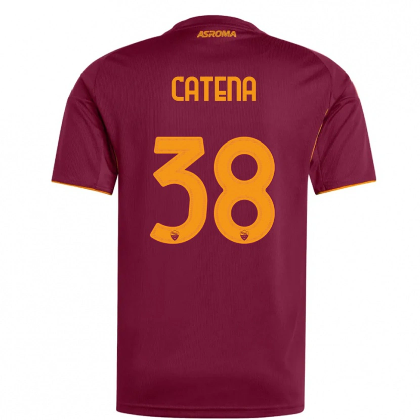 Danxen Mænd Giada Catena #38 Burgunder Orange Hjemmebane Spillertrøjer 2025/26 Trøje T-Shirt