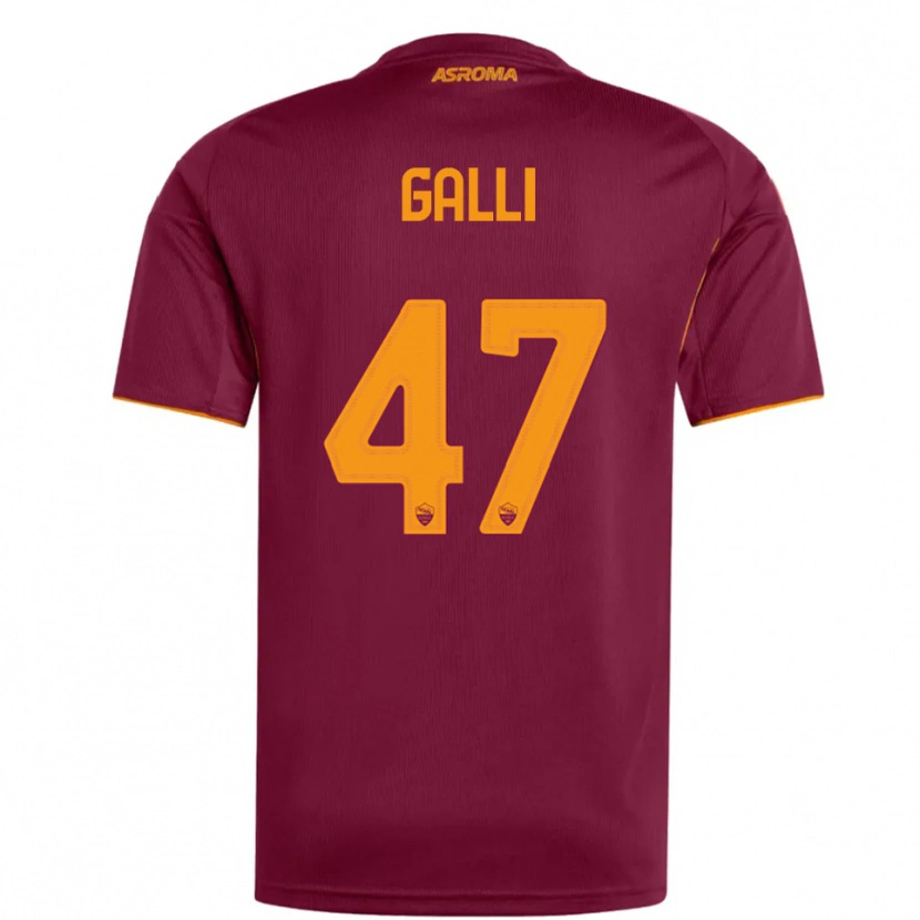 Danxen Mænd Giulia Galli #47 Burgunder Orange Hjemmebane Spillertrøjer 2025/26 Trøje T-Shirt