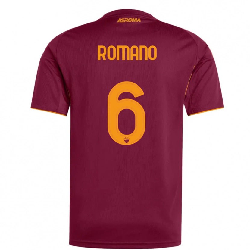 Danxen Mænd Alessandro Romano #6 Burgunder Orange Hjemmebane Spillertrøjer 2025/26 Trøje T-Shirt