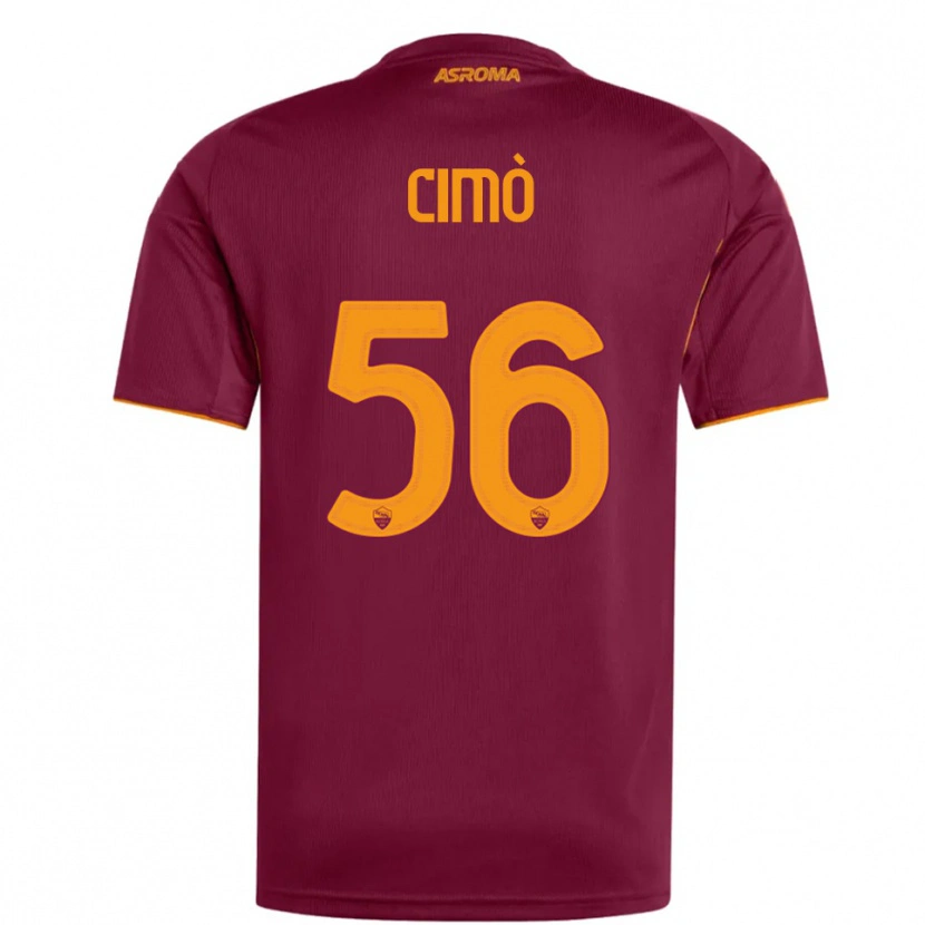 Danxen Mænd Giada Cimò #56 Burgunder Orange Hjemmebane Spillertrøjer 2025/26 Trøje T-Shirt