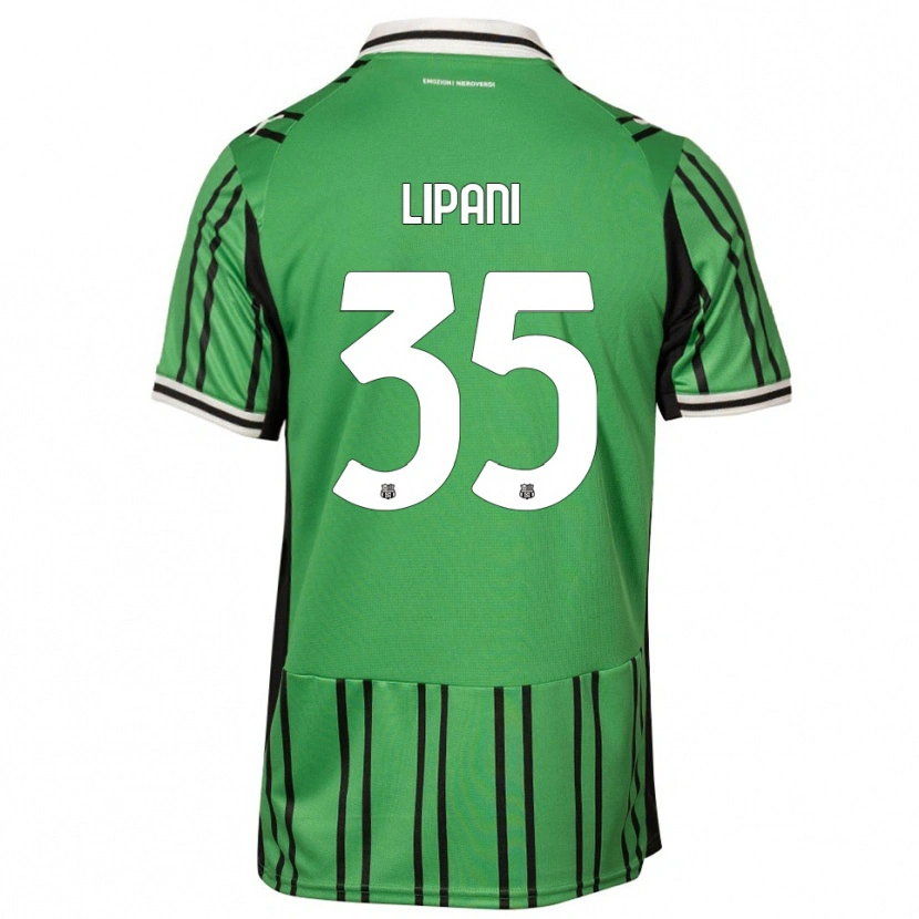 Danxen Mænd Luca Lipani #35 Grøn Sort Hjemmebane Spillertrøjer 2025/26 Trøje T-Shirt