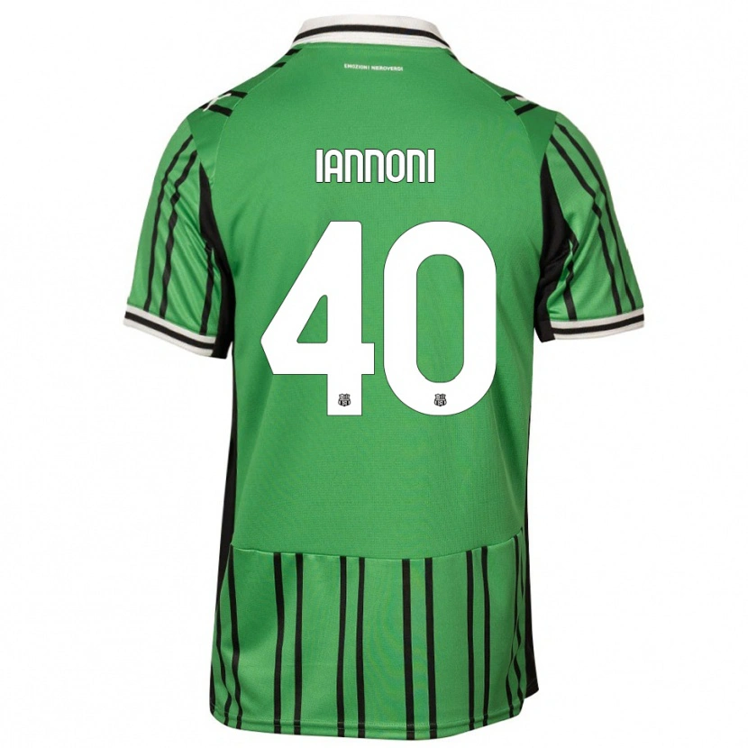 Danxen Mænd Edoardo Iannoni #40 Grøn Sort Hjemmebane Spillertrøjer 2025/26 Trøje T-Shirt