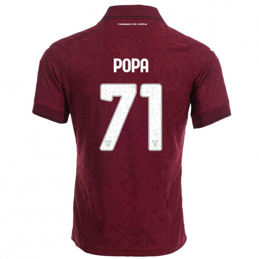 Danxen Mænd Mihai Popa #71 Burgunder Hvid Hjemmebane Spillertrøjer 2025/26 Trøje T-Shirt