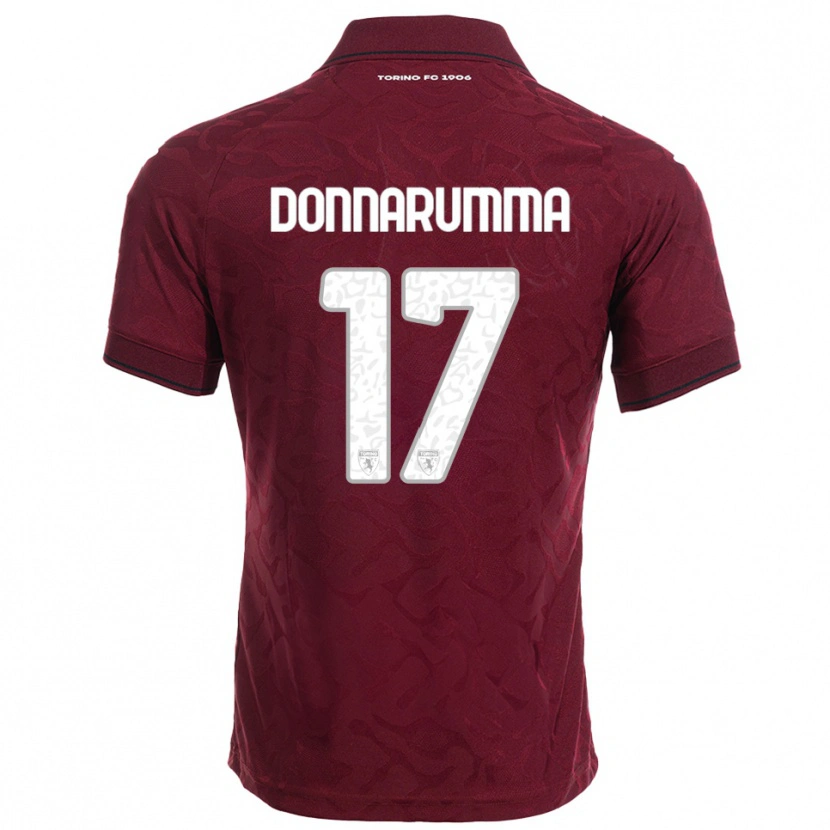 Danxen Mænd Antonio Donnarumma #17 Burgunder Hvid Hjemmebane Spillertrøjer 2025/26 Trøje T-Shirt