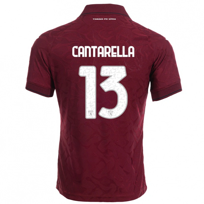Danxen Mænd Luca Cantarella #13 Burgunder Hvid Hjemmebane Spillertrøjer 2025/26 Trøje T-Shirt