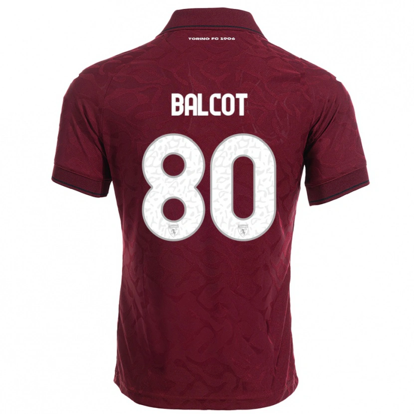 Danxen Mænd Côme Bianay Balcot #80 Burgunder Hvid Hjemmebane Spillertrøjer 2025/26 Trøje T-Shirt