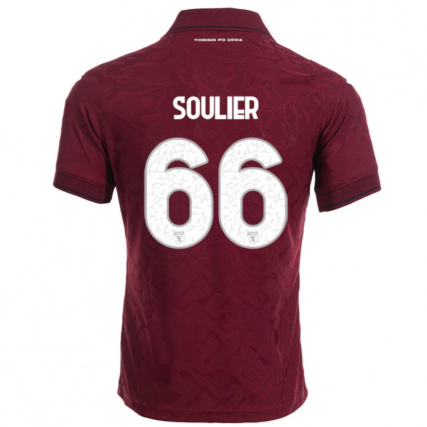 Danxen Mænd Evan Soulier #66 Burgunder Hvid Hjemmebane Spillertrøjer 2025/26 Trøje T-Shirt