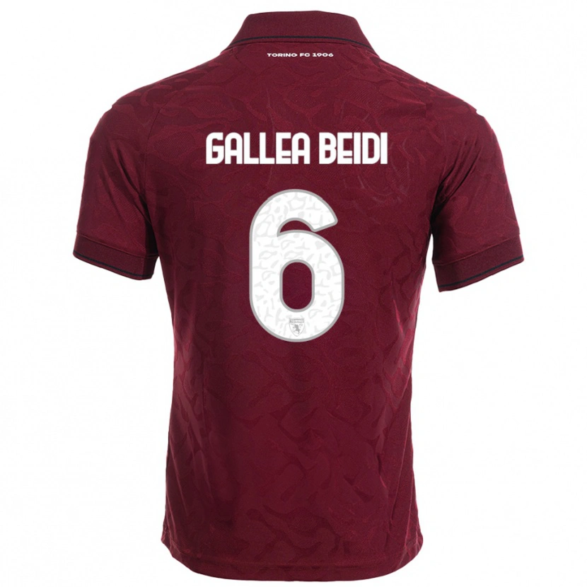 Danxen Mænd Francesco Gallea Beidi #6 Burgunder Hvid Hjemmebane Spillertrøjer 2025/26 Trøje T-Shirt