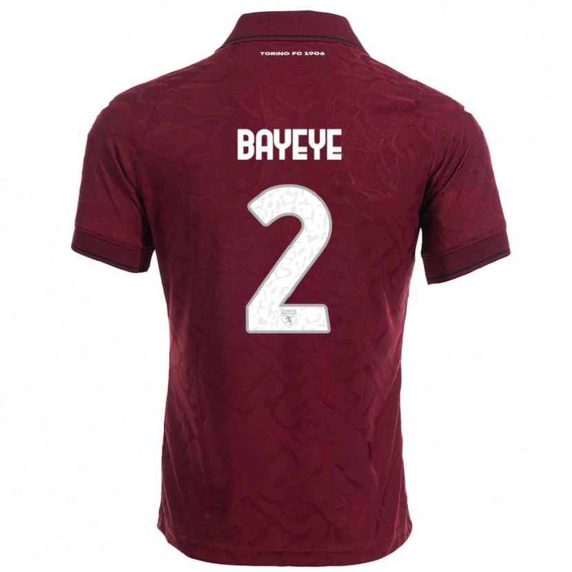 Danxen Mænd Brian Bayeye #2 Burgunder Hvid Hjemmebane Spillertrøjer 2025/26 Trøje T-Shirt