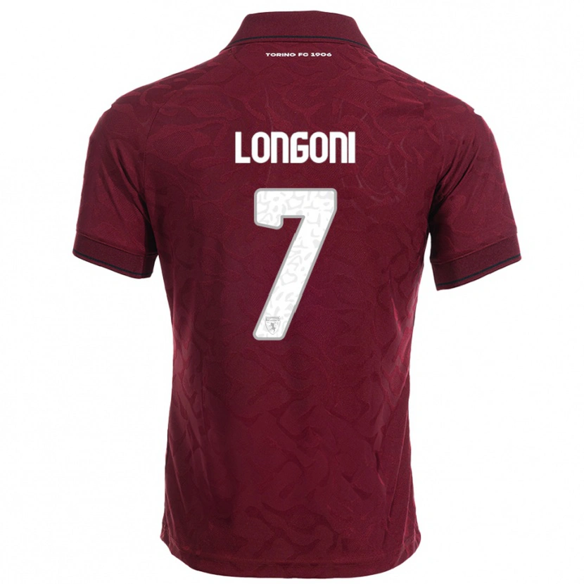 Danxen Mænd Marco Longoni #7 Burgunder Hvid Hjemmebane Spillertrøjer 2025/26 Trøje T-Shirt