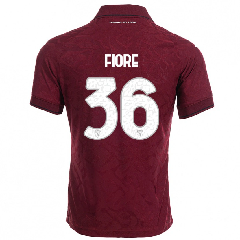 Danxen Mænd Jean Fiore #36 Burgunder Hvid Hjemmebane Spillertrøjer 2025/26 Trøje T-Shirt
