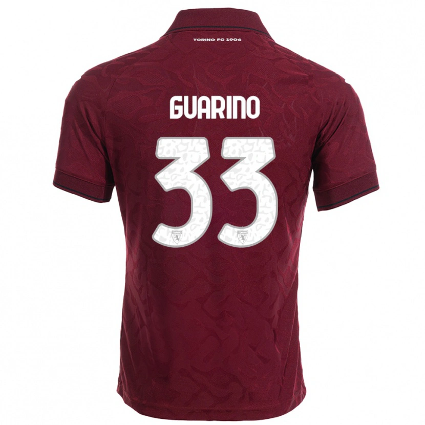 Danxen Mænd Rita Guarino #33 Burgunder Hvid Hjemmebane Spillertrøjer 2025/26 Trøje T-Shirt